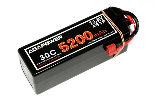 Акумулятор AGA POWER Li-Pol 5200mAh 14.8V 4S1P 30C Hardcase 48x47x138мм T-Plug