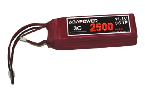 Акумулятор AGA POWER Li-Pol 2500mAh 11.1V 3S 3C 27x30x96мм для передавачів
