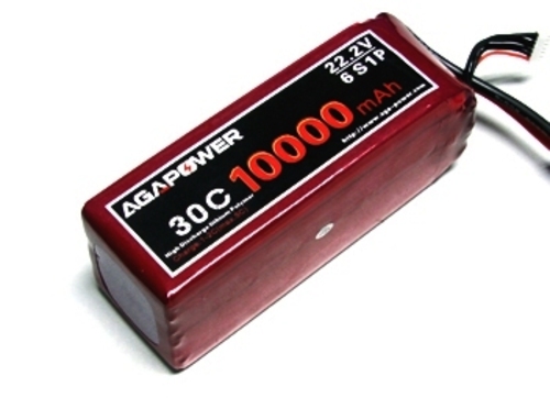 Акумулятор AGA POWER Li-Pol 10000mAh 22.2V 6S 30C Softcase 62x57x165мм T-Plug