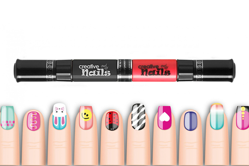 Детский лак-карандаш для ногтей Malinos Creative Nails на водной основе (2 цвета Черный + Малиновый)