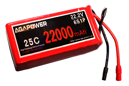 Акумулятор AGA POWER Li-Pol 22000mAh 22.2V 6S 25C Softcase 54x123x215мм AS150 + XT150