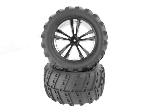 1:10 Black Truck Tires and Rims (31613B+31803) 2P