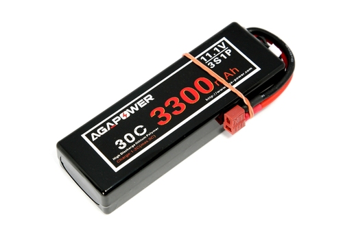 Аккумулятор AGA POWER Li-Pol 3300mAh 11.1V 3S1P 30C Hardcase 25x47x138мм T-Plug