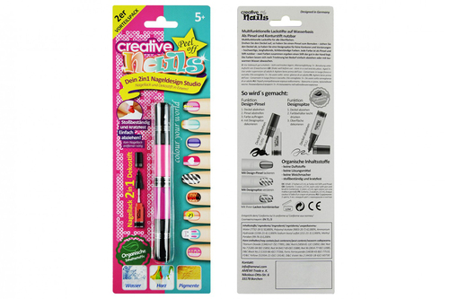 Детский лак-карандаш для ногтей Malinos Creative Nails на водной основе (2 цвета розовый + фиолетовый)