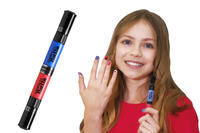 Детский лак-карандаш для ногтей Malinos Creative Nails на водной основе (2 цвета Темно-красный + Темно-синий)